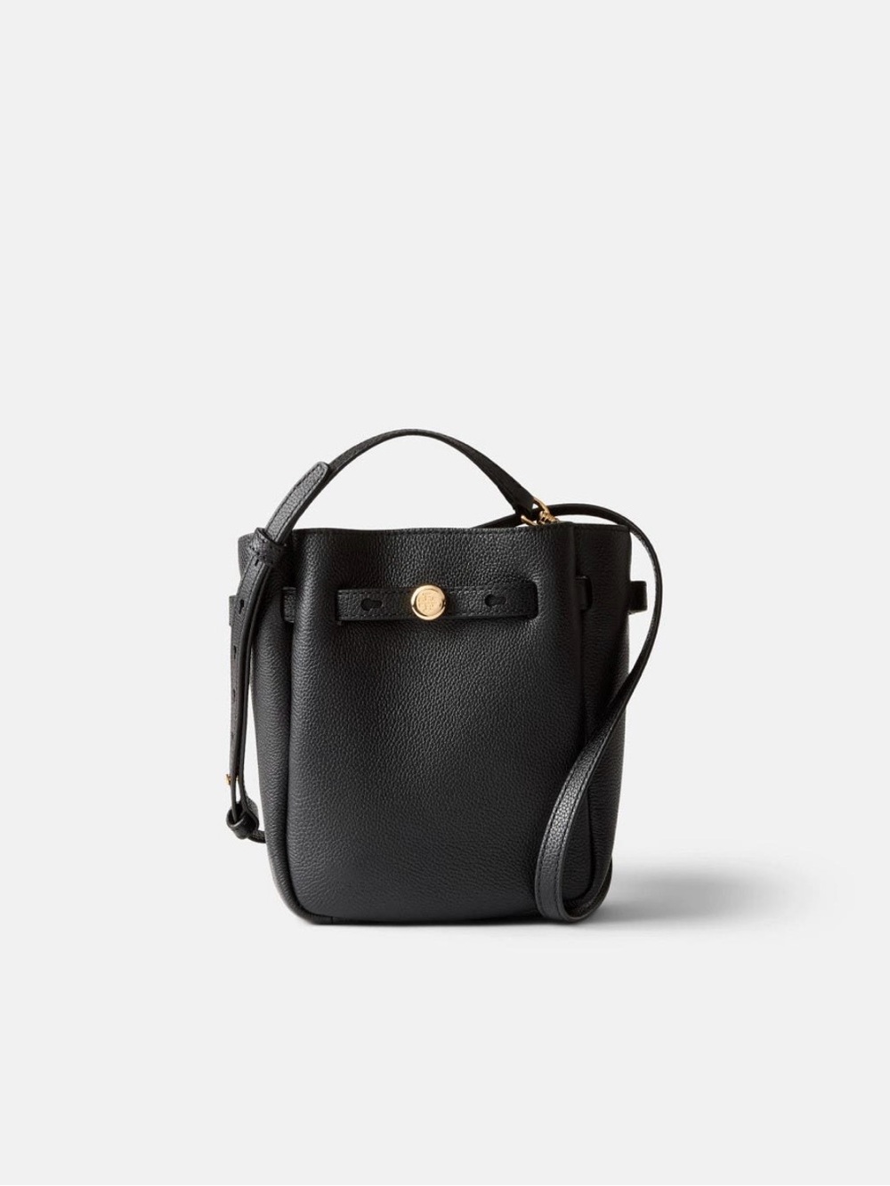 Tory Burch Black Pebbled Leather Romy Crossbody